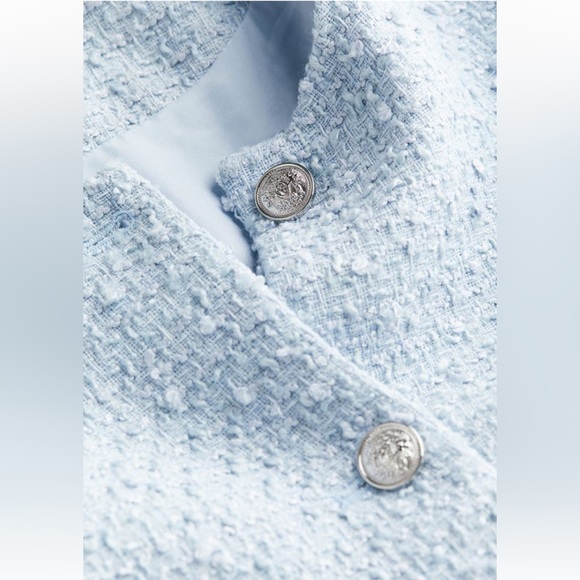 NWT H&M bouclet jacket light blue medium - Picture 3 of 10